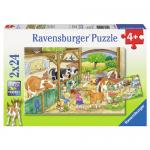 Ravensburger Kinderpuzzle 2x24 Teile Fröhliches Landleben