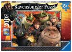 RAVENSBURGER 12812 Puzzle Dragons - Hicks, Astrid und die Drachen 200 Teile XXL