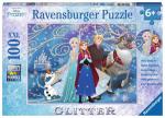 RAVENSBURGER 13610 Puzzle Disney Frozen Glitzernder Schnee 100 Teile XXL