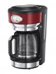 RUSSELL HOBBS 21700-56 Retro Ribbon Red Kaffeemaschine mit Glaskanne in Rot/Edelstahl