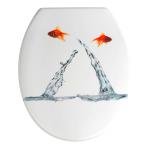 Wenko WC-Sitz Duroplast/Edelstahl Springing Fish