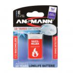 ANSMANN Lithium Batterie für Rauchmelder 9V E-Block 9 Volt Batterie 1 Stück