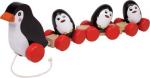 Small Foot 2492 Zieh-Pinguinfamilie mit Anhängern, aus Holz, mehrfarbig (1 Stück)
