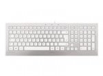 CHERRY STRAIT Corded - Tastatur - USB - Englisch - US - weiß, Silber