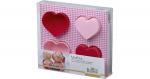 4-tlg. Silikon Backformen Set ´´Herzen´´ Muffins & Dessert, in Geschenkverpackung, Ø7 cm rosa/rot Erwachsene