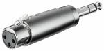 XLR-Adapter, 3-pol. XLR-Kupplung auf 6,35mm stereo Stecker, 1 Stück