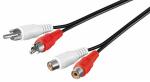 Audio-Video-Kabel 1,5m 2 x Cinchstecker 2 x Cinchkupplung 1,5m