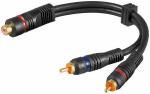 Audio-Video-Kabel 0,2m 1 x Cinchkupplung 2 x Cinchstecker 0,2m