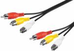 Wentronic Audio/Video Kabel (3x Cinchstecker auf 3x Cinchstecker) 1,5 m