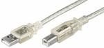 USB 2.0 Hi-Speed Kabel A Stecker B Stecker 1 m transparent