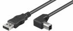 USB 2.0 Hi-Speed Kabel A Stecker B 90° Winkelstecker 1 m schwarz