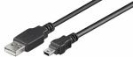 USB 2.0 Hi-Speed Kabel A Stecker B Mini-Stecker 5 pol. 0,3m schwarz