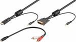 DVI HDMI+ Kabel mit Audioleitung DVI-D(18+1) Stecker HDMI+ Stecker 2m schwarz