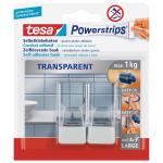 Tesa Powerstrips Haken Transparent-Weiß 2 Stück
