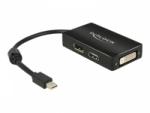 DeLOCK - DisplayPort-Adapter - Mini DisplayPort (M) bis DVI-D, HDMI, DisplayPort (W) - 16 cm - Schwarz