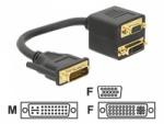 DeLOCK - VGA-Adapter - DVI-I (M) bis HD-15, DVI-I (W) - 20 cm