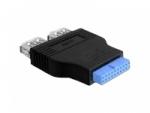 Delock USB 3.0 Adapter [1x USB 3.0 Buchse intern 19pol. - 2x USB 3.0 Buchse A] 65324