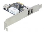 DeLock PCI Express Card FireWire A 2+1 Port - FireWire-Adapter - PCIe Low Profile - Firewire - 3 Anschlüsse