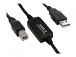 InLine - USB-Kabel - USB (M) bis USB Type B (M) - USB 2.0 - 10 m - aktiv - Schwarz