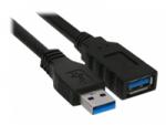 InLine - USB-Verlängerungskabel - USB Typ A (M) bis USB Typ A (W) - USB 3.0 - 50 cm - Schwarz