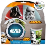 STAR WARS Kinder Frühstücks-Set 3-teilig aus Melamin Kindergeschirr