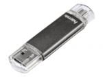 USB-Zusatzspeicher Smartphone/Tablet Hama FlashPen Laeta Twin Grau 8 GB USB 2.0, Micro USB 2.0