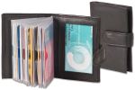 Rimbaldi® XXL-Kreditkartenetui mit 21 Kartenfächern aus weichem, naturbelassenem Rindsleder in Schwarz