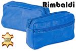 Rimbaldi® Große Schlüsseltasche mit Extrafach aus weichem, naturbelassenem Rindsleder in Royalblau