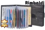 Rimbaldi® XXL-Kreditkartenetui mit 22 Kartenfächern aus weichem, naturbelassenem Rindsleder mit Krokoprägung in Schwarz