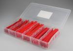 Schrumpfschlauch-Sortiment, 100-teilig, in praktischer Box, rot