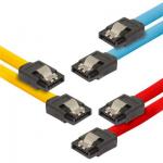 Poppstar 3x 0,5m S-ATA 3 Kabel (Stecker gerade), 1x gelb, 1x rot, 1x blau