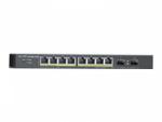 Zyxel GS1900-10HP - Switch - Smart - 8 x 10/100/1000 (PoE+) + 2 x Gigabit SFP - Desktop, wandmontierbar - PoE+ (77 W)