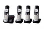 PANASONIC KX-TG 6824 GB Schnurloses Telefon in Schwarz (Mobilteile: 4)