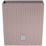 Prosperplast Blumentopf Rattanoptik 40 cm x 40 cm x 41 cm Mocca