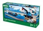 BRIO 33534 Containerschiff mit Kranwagen