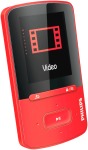 PHILIPS SA 4 VBE 04RN, MP4 Player, 4 GB, Akkulaufzeit: bis zu 20 Std. (Audio), 4 Std. (Video), Rot