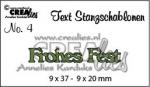 Stanzschablone, CrealiesTekststans, Schrift -Frohes Fest-  CLTSS04