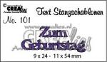 CREAlies Stanzschablone Text Deutsch Set: Zum Geburtstag 2tlg