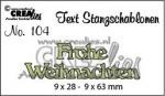 Stanzschablone, CrealiesTekststans, Schrift -Frohe Weihnachten-  CLTSS104