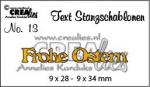 Stanzschablone, CrealiesTekststans,  Schrift  -Frohe Ostern-  CLTSS13